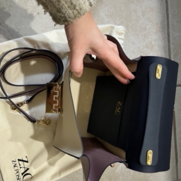 ZAC Zac Posen Eartha Top-Handle Crossbody - Color-Block (Navy/cream/burlwood) - Picture 5 of 6